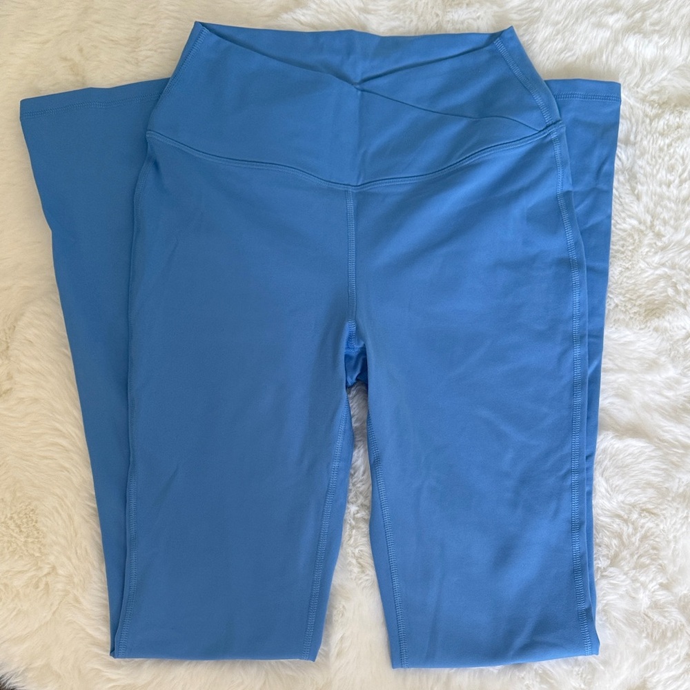 Yogalicious Lux Madison Crossover Flare Baby Blue Leggings